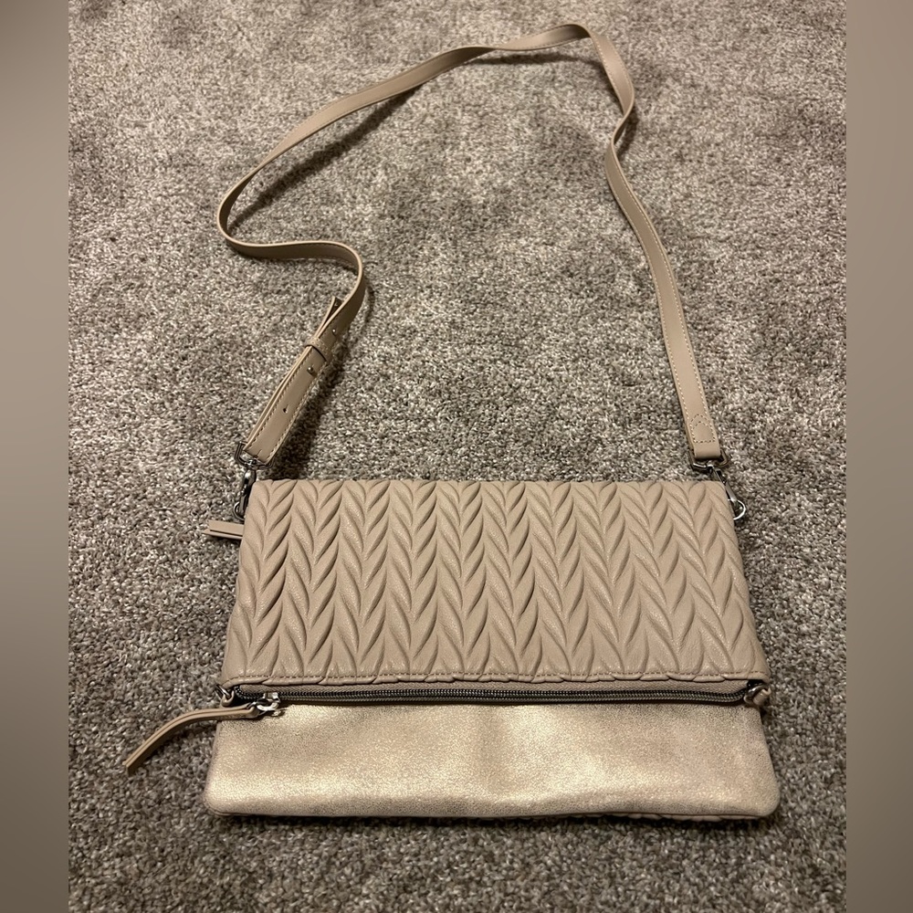 Stella & Dot, versatile bag, tan/gold, NWOT